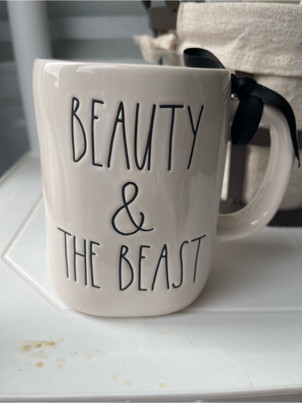 Rae Dunn White Ceramic Disney Princess Mug with Black Logo